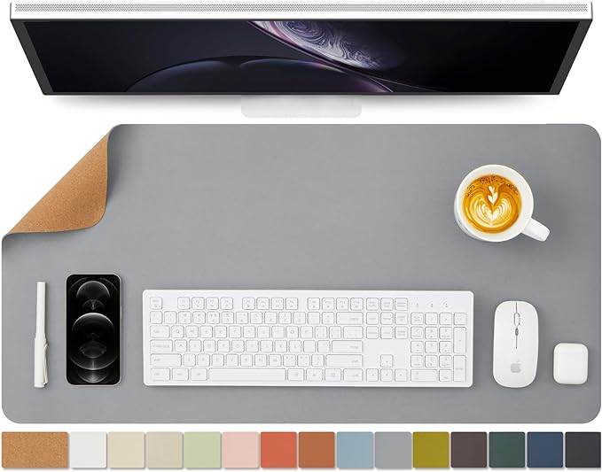 Cork Desk Mat - Dual-Sided Desk Pad by HOMIEAZICOZI