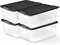 HOMZ 4-Pack Secure Latch, 15 Quart, and Office Organization by Homz