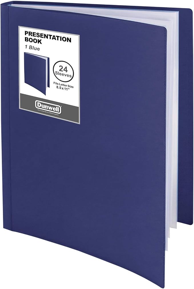 Dunwell Presentation Binder 24-Pocket, Displays 48 Pages, 8.5x11 Portfolio by Dunwell