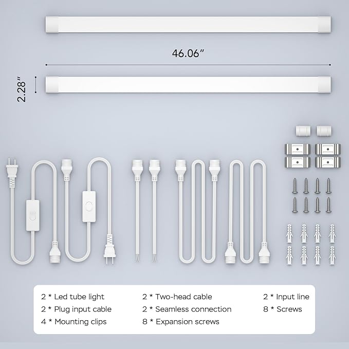 Modlicht 4FT Plug in Light 2PCS, Linkable Shop Lights - Image 7