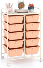 GOFLAME 10-Drawer Rolling Storage Cart, Art Craft Storage Organizer on Wheels by GOFLAME