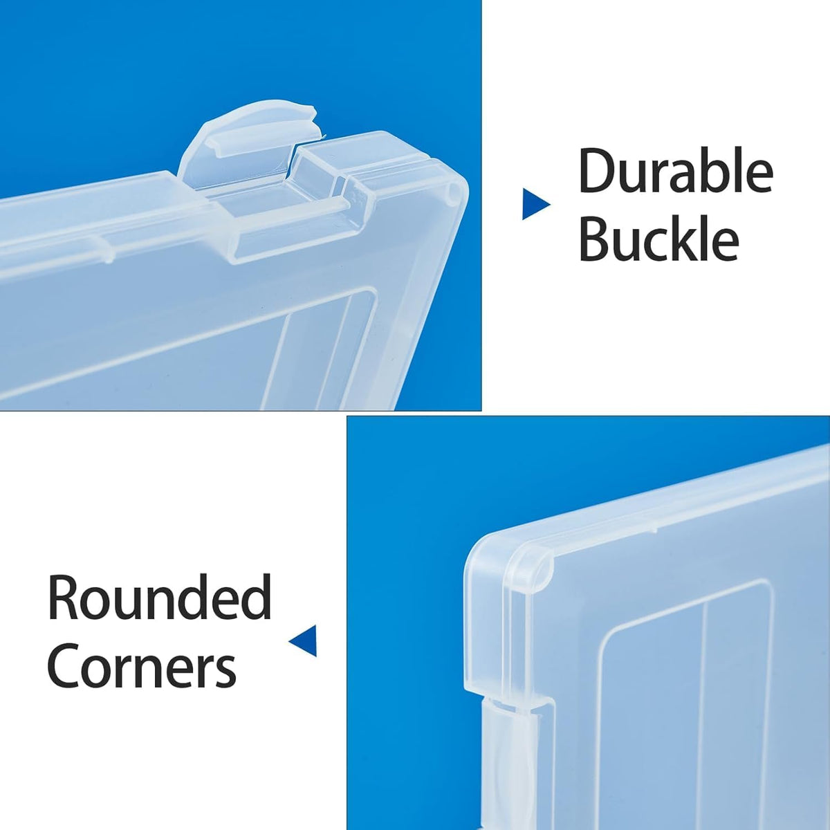6 Packs A4 Paper Storage Boxes, 8.5 x 11 Plastic Portable Project Case for US...