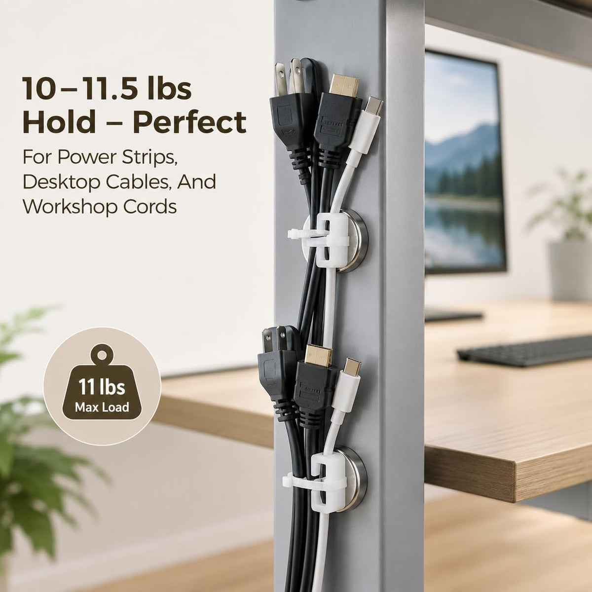 Magnetic Cable Zip Tie Mounts Kit, 50 Pcs Holders with 200 Pcs Cable Ties, He...