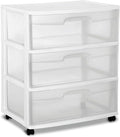 Wide 3 Drawer Cart White by Unknown