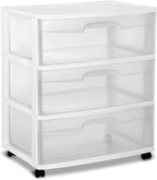 Wide 3 Drawer Cart White by Unknown