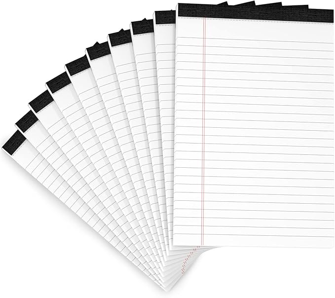10 Pack Legal Pads Writing Pad 5x8 Inch Lined Writing Note Pads Grocery List by Aidunmis