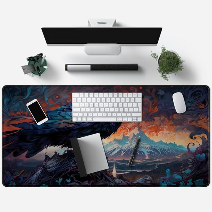 Magic Crow Desk Mat Gaming Misty Fores Mouse Pad Playmat, Large Gaming Mousepad - Image 3
