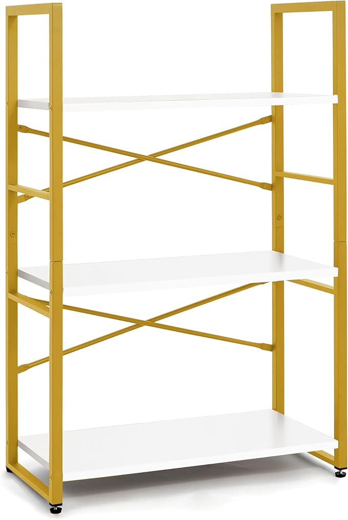 CAPHAUS 3 Tier Small Bookshelf, 24 Inch Width Free Standing Shelf, Bookcase - Image 8