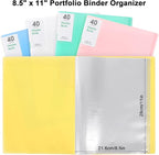 Phyxin Portfolio Binder, 20-Pocket Portfolio Folder 8.5" x 11", Displaying 40 - Image 3