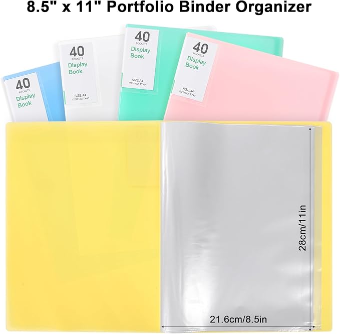 Phyxin Portfolio Binder, 20-Pocket Portfolio Folder 8.5" x 11", Displaying 40 - Image 3