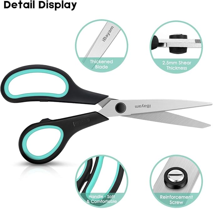 3-Pack 8" Heavy Duty Scissors - Image 4
