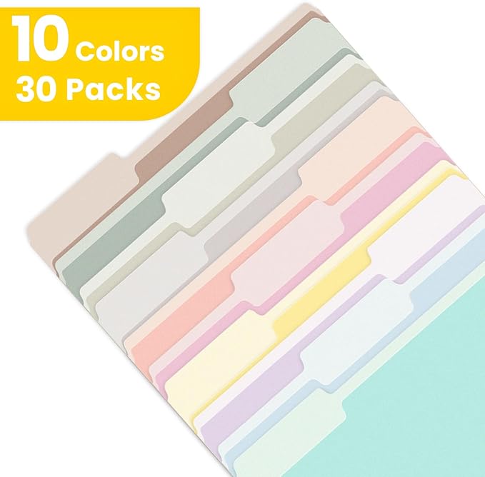 SUNEE File Folders, 30 Pack Manilla Folders 8.5 x 11, 10 Colors Folder Office - Image 4
