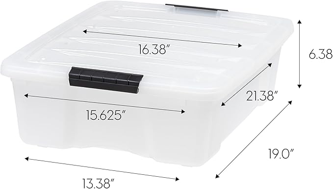 IRIS USA 27 Qt Stackable Plastic Storage Bins - Image 2