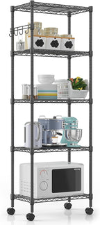Himimi 5-Tier Wire Shelving Unit on Wheels, Adjustable Heavy Duty Metal Shelves by Himimi