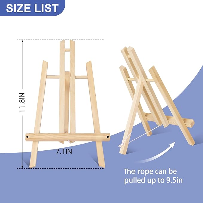 ESRICH 2 Pack 11.8" Wood Easels, Tabletop Easel - Image 2