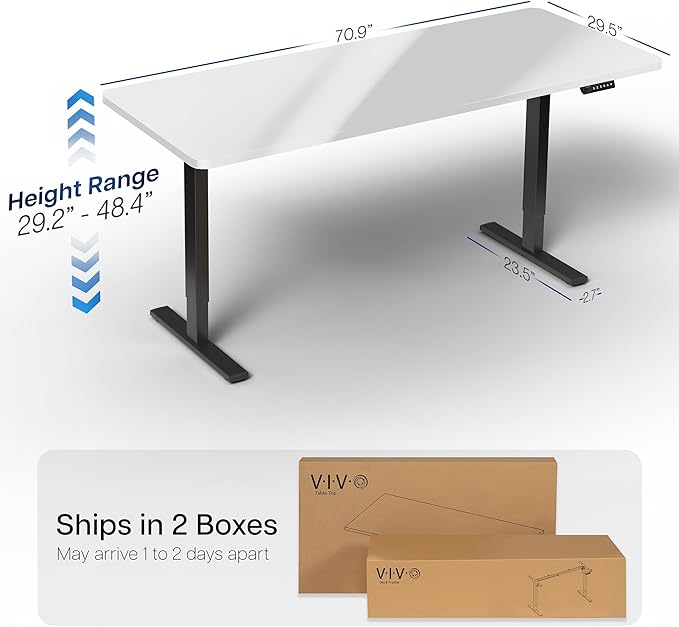 VIVO Electric Dry Erase 71 x 30 in Standing Desk, Memory Height Adjustment - Image 3