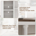 68.9" broom closet storage cabinet, large utility closet, side view