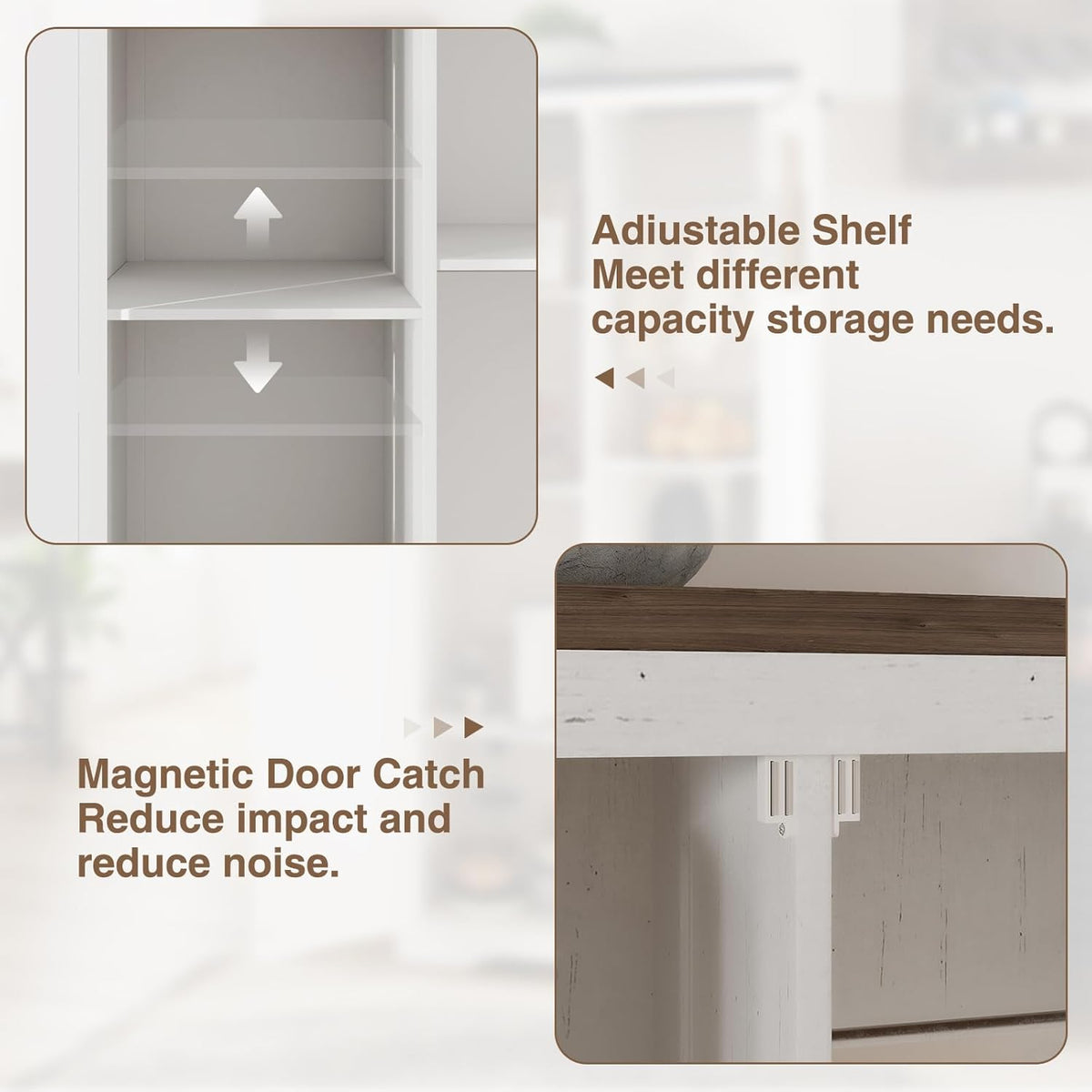 68.9" broom closet storage cabinet, large utility closet, side view