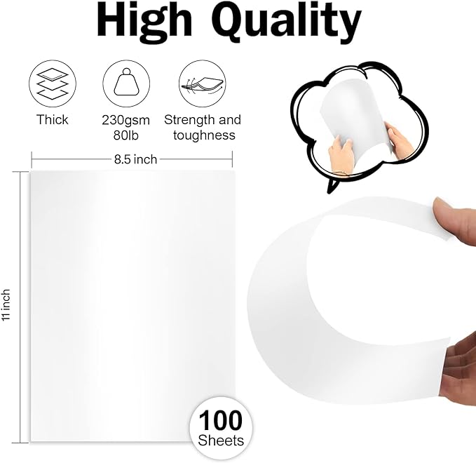 100 Sheets White Shimmer Cardstock 8.5 x 11 Certificate Paper, Goefun 80lb - Image 2