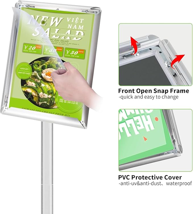 INNOVSIGN 3Packs Heavy Duty Adjustable Pedestal Poster Sign Stand, 8.5x11 - Image 5