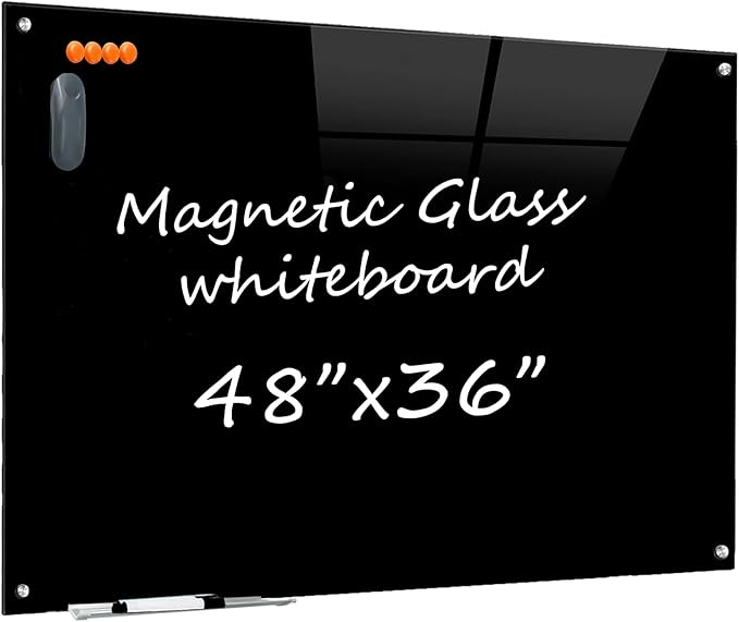 Glass Dry Erase Black Board by TWISBAY