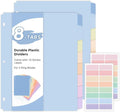 SKYDUE Durable Plastic 8-Tab Dividers, Big Tab Dividers by SKYDUE
