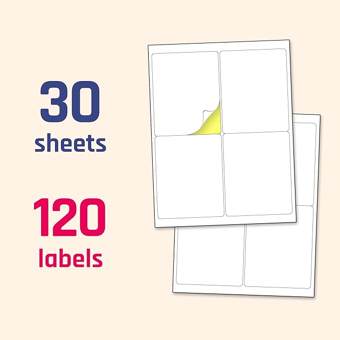 30 Sheets, Large White Labels Stickers - Image 7
