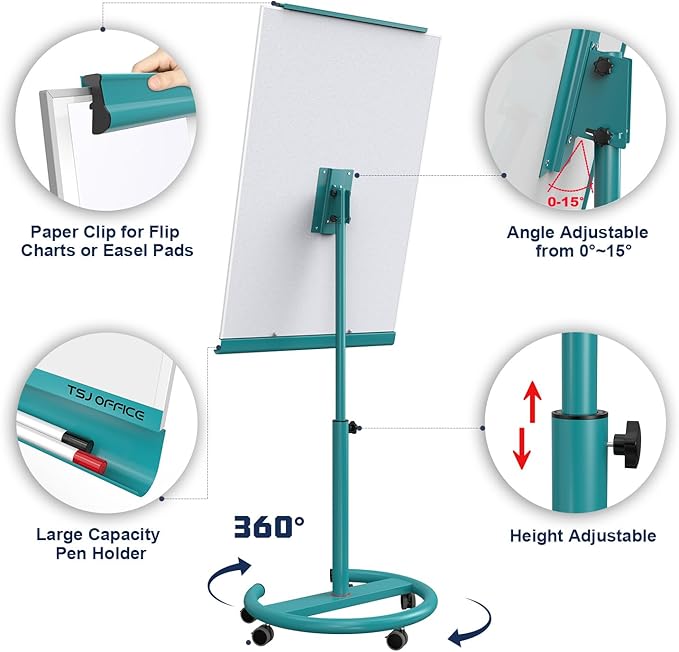TSJ OFFICE Rolling Whiteboard Standing - Image 2