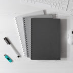 Binditek 16 Mil Leather-Textured Polycovers, 8.5x11 Inches, Black, 50 Pack | Leather-Textured Binding Covers, 8.5x11 Inches Letter Size, Plastic Binding Presentation Covers, Square Corners, Unpunched