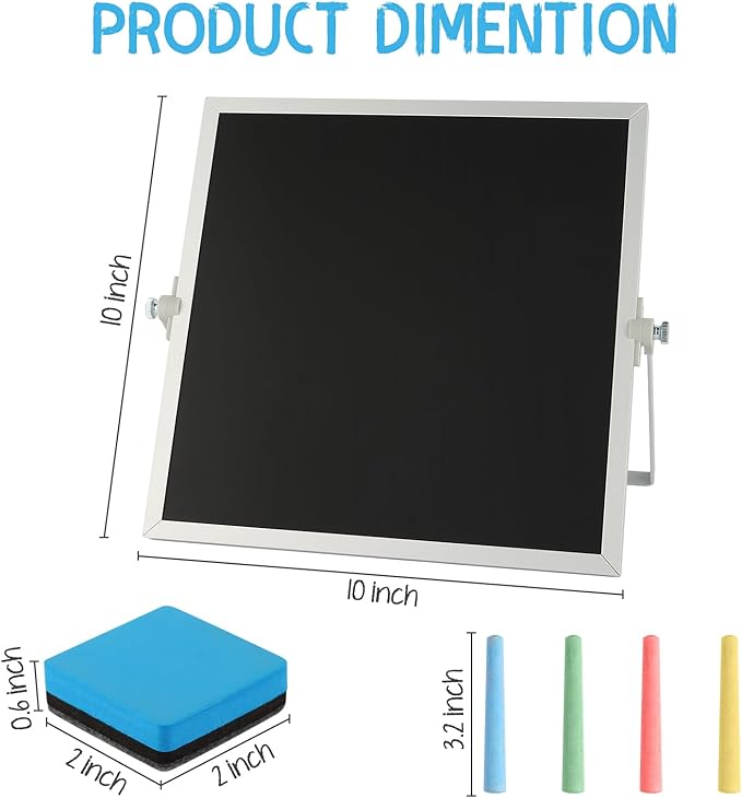 Small Magnetic Chalk Board 10"X10", Desktop Standing/Wall Hanging Chalkboard - Image 2