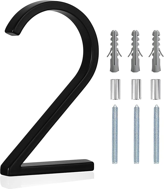 5" Floating Stainless Steel Address House Number, Modern Metal Anti-Rust House by MerearDecoration