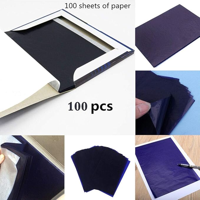 BE-TOOL Carbon Paper 100PCS A5 Copy Carbon Paper Repeatedly Use Blue Carbon - Image 8