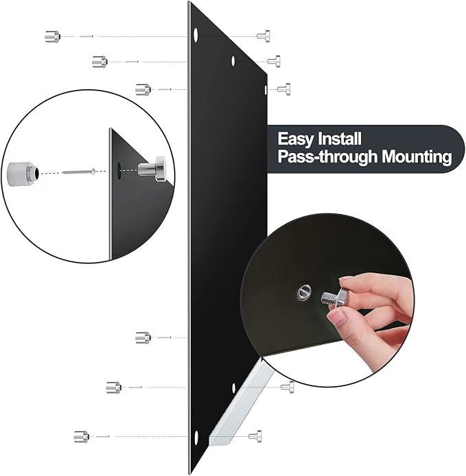 J&J worldwide Magnetic Black Glass Whiteboard 6' x 3', 70 x 35 Inches Large - Image 5