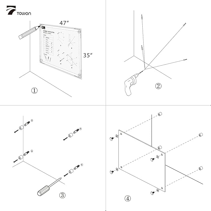 TOWON 47 x 35 Inch Large Glass Dry Erase Board, Magnetic Whiteboard Calendar - Image 5