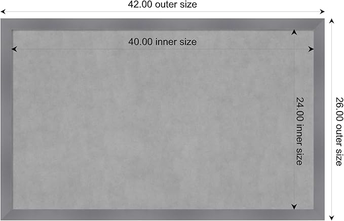Amanti Art Grey Framed Magnetic Board 26x42 Large Vision Board - Image 3