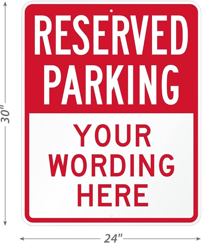 SmartSign 30 x 24 inch Custom “Reserved Parking” Metal Sign - Image 5