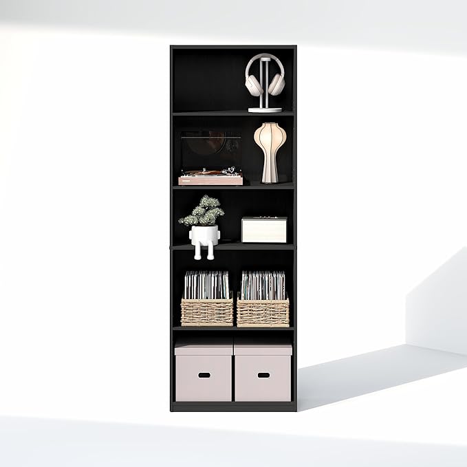 Furinno GEHRY DVD Shelf, 5-Tier CD Rack, Media Shelf - Image 4