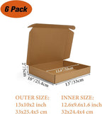 PHAREGE 13x10x2 inch Shipping Boxes 6 Pack Brown, Tab Lock Tuck Top Mailer Boxes - Image 2
