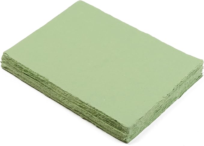 Wanderings Handmade Green Deckle Edge Blank Paper - Image 7