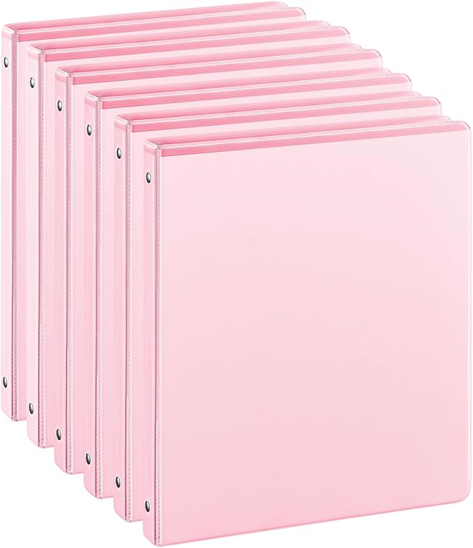 0.5-inch 3-Ring Binder with 2 Interior Pockets, 0.5'' Basic Binders Holds US by SuinOffice