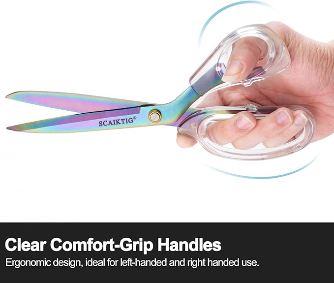 SCAIKTIG Acrylic Scissors, Titanium Coated Blades, Heavy Duty, Ambidextrous - Image 2