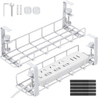 Under Desk Cable Management Tray, 31.5'' No Drill Steel Cable Tray Organizers by REFLYING