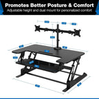 Mount-It! Standing Desk Converter Dual Monitor, 2 Screen Mounts Included - Image 5