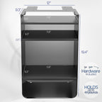 VIVO Under Desk Storage Cabinet, High Capacity Shelving Unit with Height Adjustable Shelves, Holds 44 lbs, Black, DESK-SC01