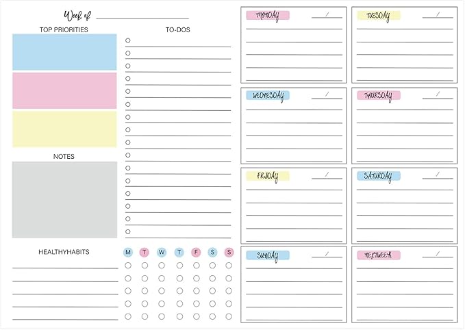 JAMIEKA 52Color Weekly Tearable Planners Pad - Image 4