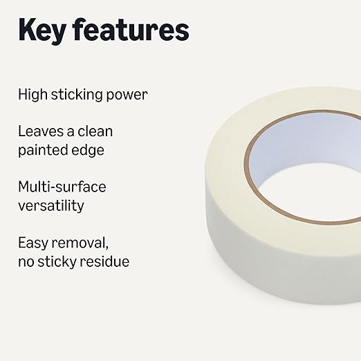 Amazon Basics Multi-Surface Masking Tape, 1.41 inches x 60 Yards, 1 Roll - Image 2
