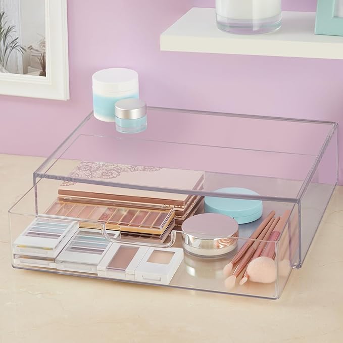 STORi STAX Plastic Stackable Organizer Drawer in Clear | 12.5-inches Wide | - Image 5