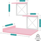 eliteroo desktop shelf, aesthetic desk organizer table top, close-up detail