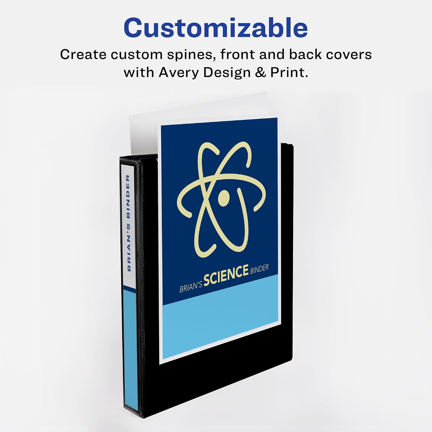 Avery Showcase Standard View 3 Ring Binders, 1" Slant Rings, 250-Sheet Capacity, 1.4 Inch Wide Spine, White Binders, Ideal for Lightweight Organization and Occasional Referencing (12-Pack of 19601)