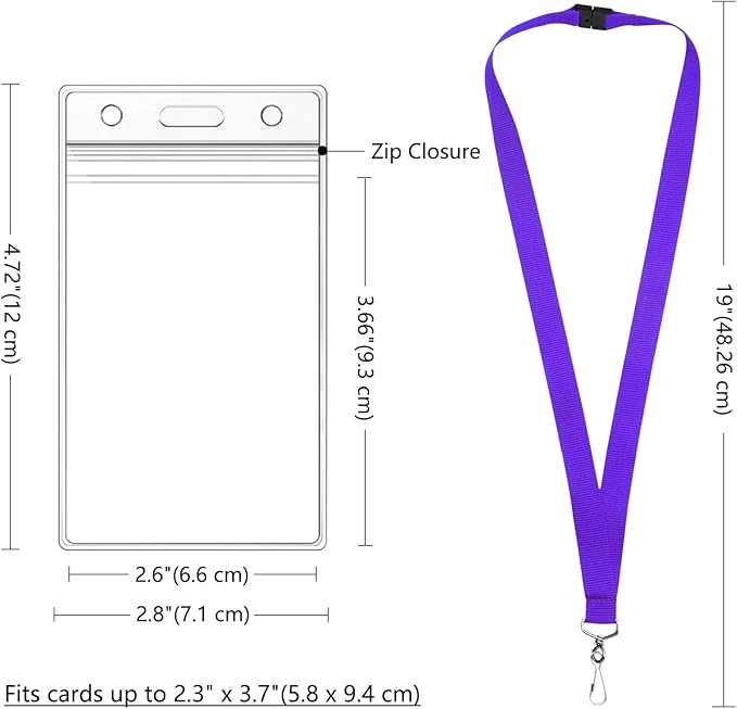 12-Pack Purple Breakaway Lanyards - Image 3